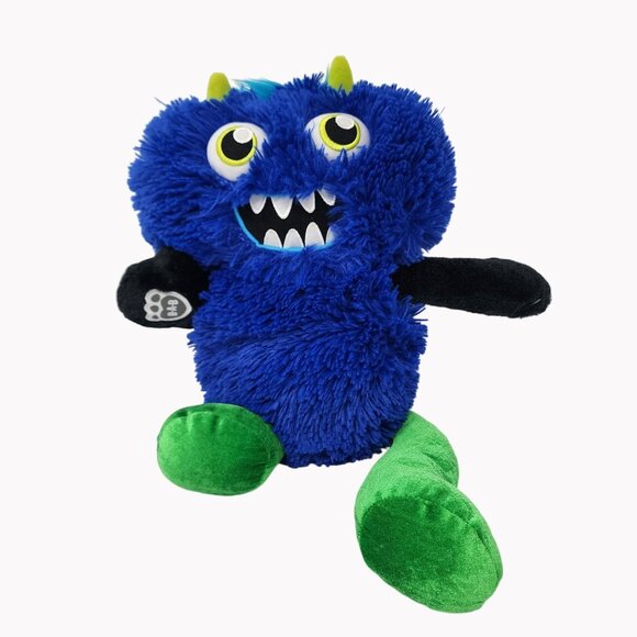 Build A Bear16"  Blue Monster Plush Toy Furry Stuffed Animal Green Feet - Picture 1 of 5